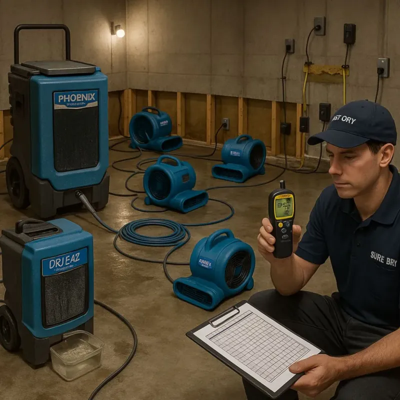 Structural Drying and Dehumidification process in Juncos, PR
